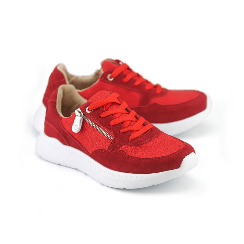נעלי ספורט נוחות עשויות עור אדום